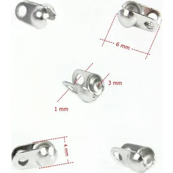 Materiál na výrobu šperku Ocelové kalotky 6x4mm-2,4mm - 6 x 4 mm / Nerez SL / 1Ks