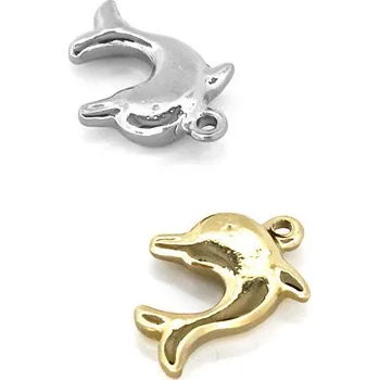 Materiál na výrobu šperku Ocelový přívěsek Delfín 16x13mm - 1Ks - Nerez SL