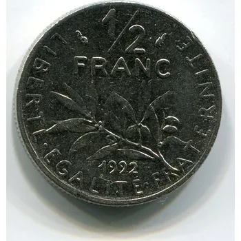 FRANCIE. 1/2 franc 1992.