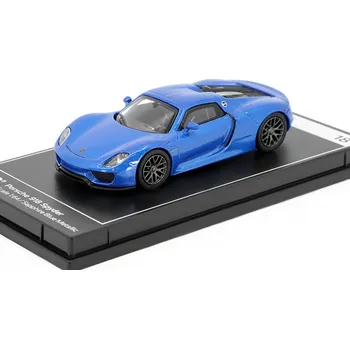 autíčko Porsche 918 Spyder modrá metalíza 1:64 - PosterCars Porsche 918 Spyder Hypercar League Collection - kovový model auta