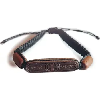 Náramek Náramek "Kyrie Eleison" z třešňového dřeva