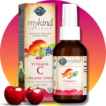 Garden of Life Mykind Organics vitamín C ve spreji s příchutí třešně a mandarinky, 58 ml