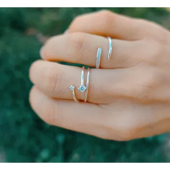 Prsten ZÁŘÍŠ nastavitelný stříbrný prsten s kubickými zirkony Velikost prstenu: 7 (54/55)