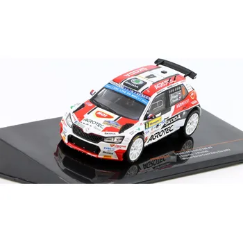 autíčko Škoda Fabia Rally2 EVO #4 J. Kopecký - J. Hloušek Winner Barum Czech Rally Zlín 2022 1:43 Škoda Fabia Rall - kovový model auta