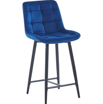 Barová židle Nábytek PEGAS s.r.o. Barová židle velvet modrá černý rám H1-FX