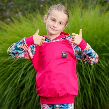 Mikina s kapucí - Kytičky Velikost: 74