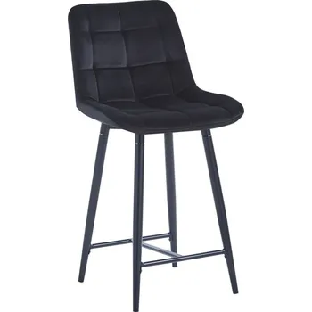 Barová židle Nábytek PEGAS s.r.o. Barová židle velvet černá černý rám H1-FX