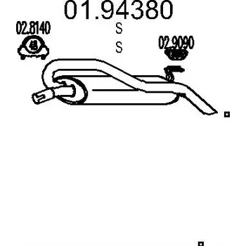 Tlumič výfuku Zadní tlumič výfuku, 01.94380