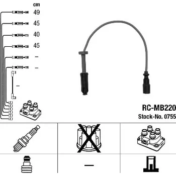 Zapalovací kabel Sada kabelů pro zapalování, 0755