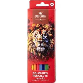 Pastelka Koh-i-noor Pastelky školní - výběr velikosti balení Počet kusů v balení: 18 ks, Druh obalu: Lev, Délka: Dlouhé