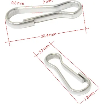 Materiál na výrobu šperku Ocelová karabinka 20-25mm - 1ks+B - 20mm / Nerez SL / 1Ks