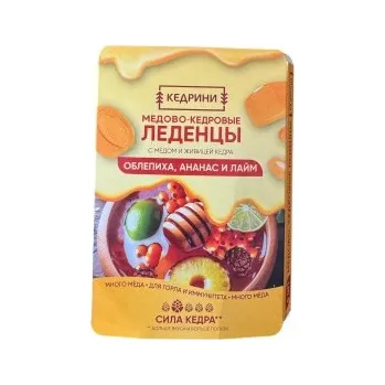 RADOHRAD: Cedrové bonbóny s medem „Rakytník, ananas a limetka“ 6ks D269