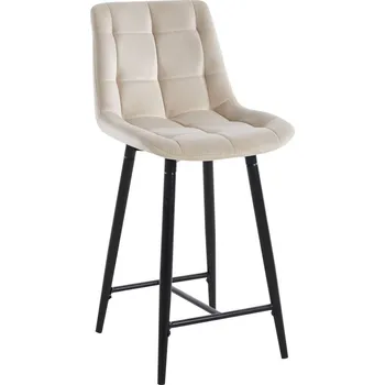 Barová židle Nábytek PEGAS s.r.o. Barová židle velvet béžová černý rám H1-FX