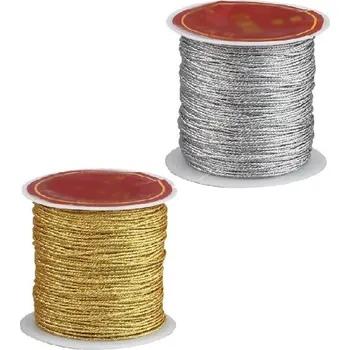 Materiál na výrobu šperku Polyamidová šňůra 0,4mm - cívka 50m - Zlatá