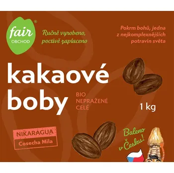 Fairobchod Bio nepražené kakaové boby Nikaragua Cosecha Mila, 1 kg