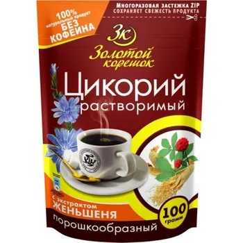 Káva ZLATÝ KOŘÍNEK: Rozpustná Cikorka se ženšenem (bez kofeinu) 100g D276