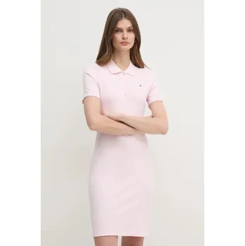 Dámské šaty Šaty Tommy Hilfiger modrá barva, mini, WW0WW43228 03C, vel. L