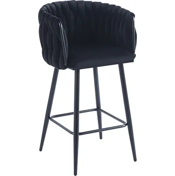 Barová židle Nábytek PEGAS s.r.o. Barová židle velvet černá černý rám H7-FX