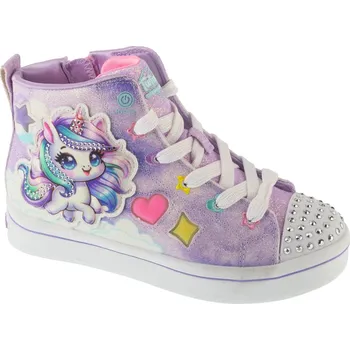 Dívčí obuv Světle fialové dívčí kotníkové tenisky Skechers Twi-Lites 2.0 - Unicorn Glam 314378L-LVMT Velikost: 31