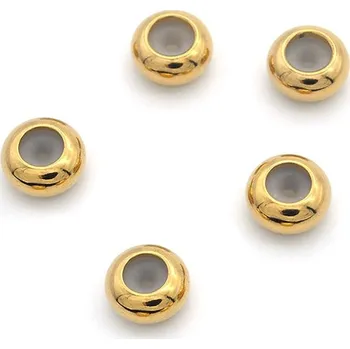 Materiál na výrobu šperku Ocelové protiskluzové rondelky Zlaté - 1Ks - 6/1,5mm
