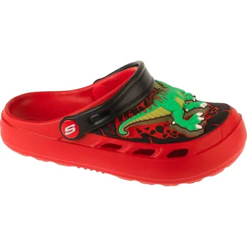 Chlapecké sandály Červeno-černé dětské nazouváky Skechers Foamies: Swifters - T-Rex-Brights 406712L-RED Velikost: 32