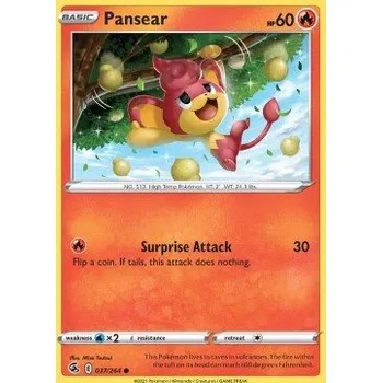 Volný čas Pokémon FST 037/264 Pansear - Fusion Strike Stav: Near Mint, Verze: NORMAL