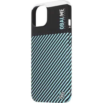 Pouzdro na mobilní telefon OBAL:ME Flossy Stripes Kryt pro Apple iPhone 13 Black/Sky Blue