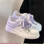 Dámské kožené tenisky se silnou podrážkou Barva: Fialová, Velikost: 35