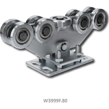 nosný vozík W3999F.80 - vozík posuvné nesené brány vhodný k C profilu 80 x 80 x 5 mm, kyvný, výškově stavitelný