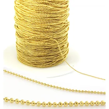 Materiál na výrobu šperku Kuličkový řetízek 1,2-2,4mm Pozlacený - 1m - Zlatá / 1,2mm