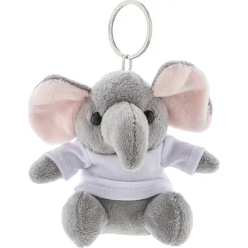 Reklamní TrumpFob plyšový přívěsek na klíče s slonem, šedá