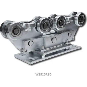 příslušenství k bráně nosný vozík W3910F.80 - vozík posuvné nesené brány vhodný k C profilu 80 x 80 x 5 mm, kyvný, výškově stavitelný