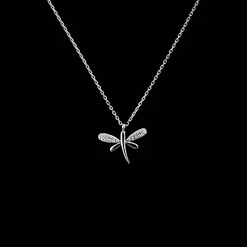 Náhrdelník Jemný náhrdelník z oceli „Vážka Spark“ s krystalky na křídlech č. 1729
