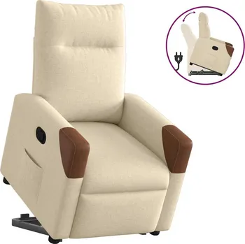 Křeslo Zvedací polohovací křeslo krémové textil Krémová3324010