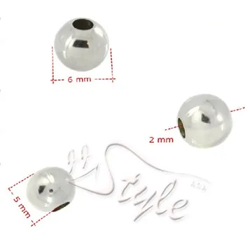 Materiál na výrobu šperku Korálky 6mm z nerezové oceli 316 - 2mm / Nerez SL / 1Ks