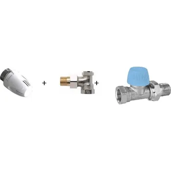 Ventil KLASIK ventil VPT 75-02, šroubení SPT 80-1/2" a hlavice HPT 100-30, přímý