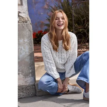 Dámská mikina Svetr Monari 9056 bílý transparentní Velikost: 40