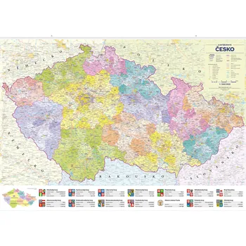 Česko: Administrativní mapa nástěnná 1:500 000 - Kartografie PRAHA (2025)