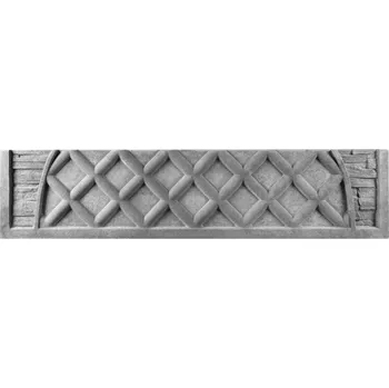 Plot Betonový plot s kosočtvercovým motivem a kamennými prvky, deska 200*45*4 cm Antracit