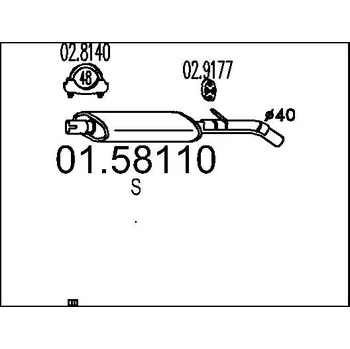 Tlumič výfuku Stredni tlumic vyfuku, 01.58110