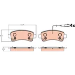 Sada brzdových destiček, kotoučová brzda, GDB2106