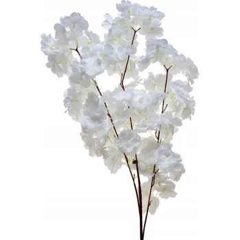 umělá květina Bílá umělá kvetoucí rostlina - ovocná větvička - 95 cm