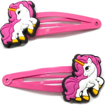 Sponky s koníkem, 2 ks Barva: tmavě růžová