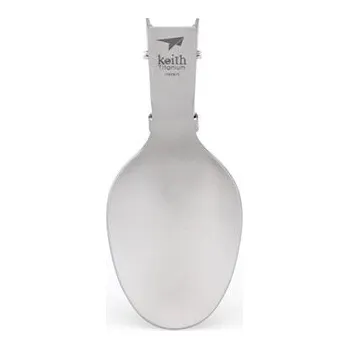 kempingový příbor Keith Titanium® Titanová skládací lžíce Keith®, Barva: Stříbrná