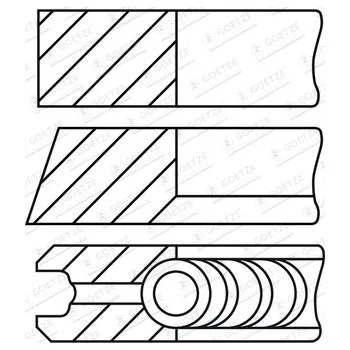 Píst motoru Sada pístních kroužků Goetze Engine 08-451400-10