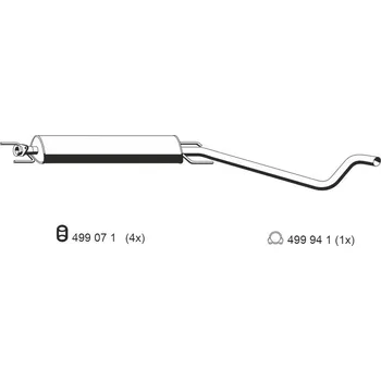 Tlumič výfuku Střední tlumič výfuku ERNST 055048