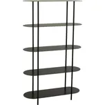 J-line Černý kovový regál Oval 150 x 90 cm