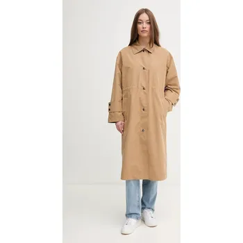 Dámský kabát Trenčkot United Colors of Benetton dámská, béžová barva, přechodný, oversize, 241XDN07I 80X, vel. S