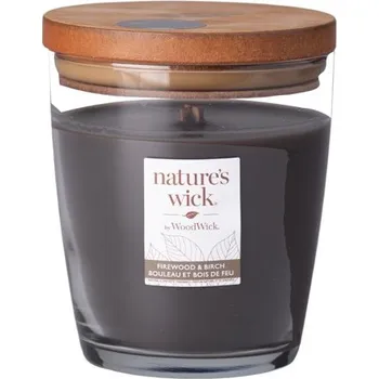 Svíčka Nature's Wick Tumbler střední Firewood & Birch 286 g