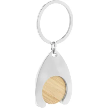 Reklamní Zoinc přívěšek na klíče z RPU se žetonem na vozíku, přírodní